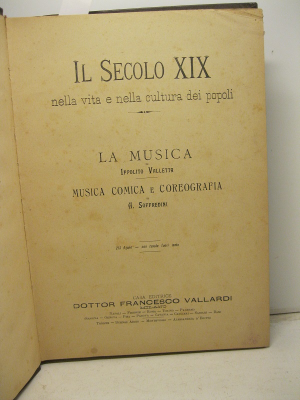 La musica,  di Ippolito Valletta.   Musica comica e coreografia, di A. Soffredini 210 figure - con tavole fuori testo